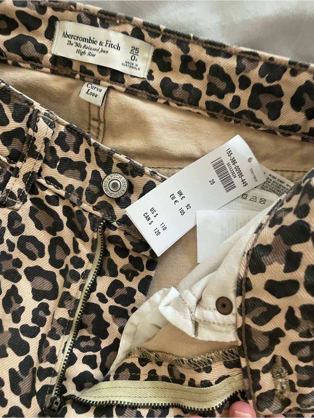 Abercrombie & Fitch Leopard-Print Jeans - Beige & Black